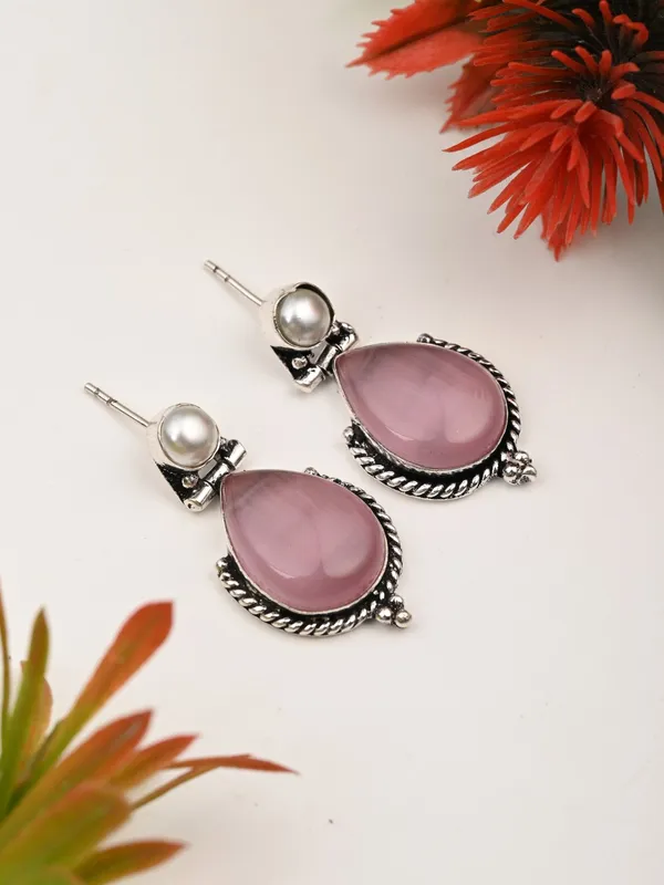 Pearl_&_Tear_drop_stone_Earring