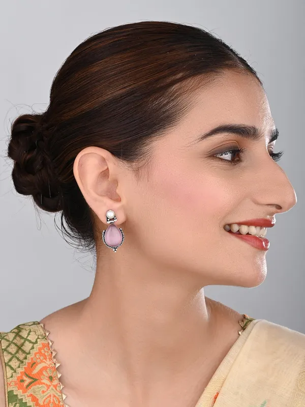 Pearl_&_Tear_drop_stone_Earring