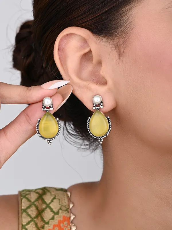 Pearl_&_Tear_drop_stone_Earring