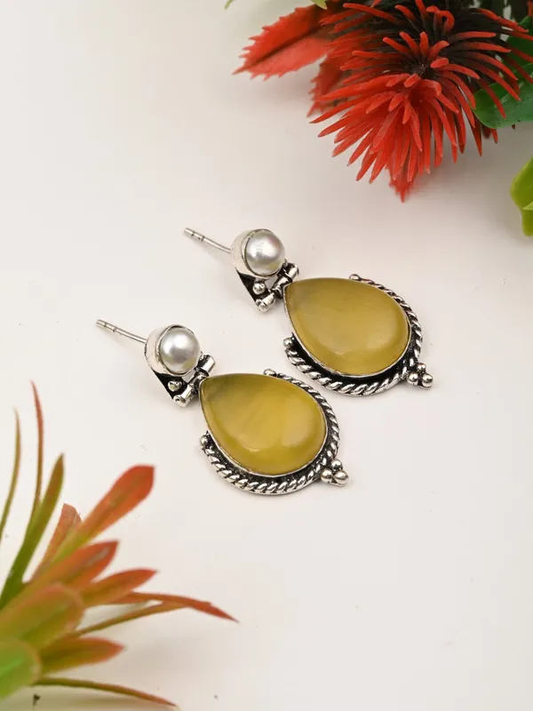 Pearl_&_Tear_Drop_Stone_Earring