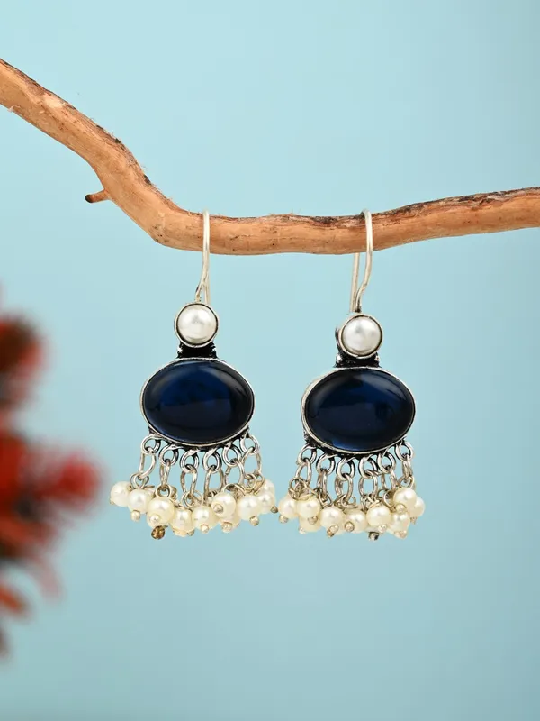 Stone_Pearl_Fringe_Drop_Earrings