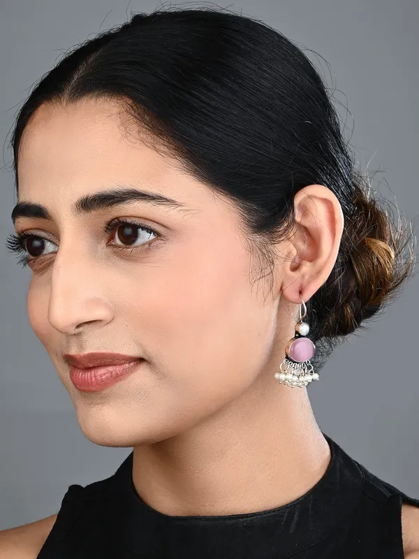 Stone_Pearl_Fringe_Drop_Earrings