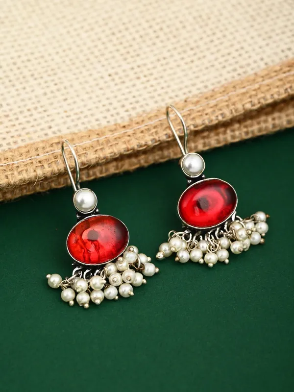 Stone_Pearl_Fringe_Drop_Earrings
