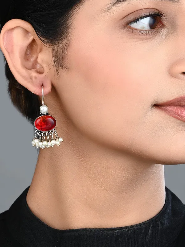 Stone_Pearl_Fringe_Drop_Earrings
