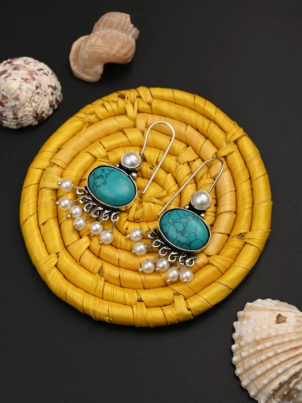 Stone_Pearl_Fringe_Drop_Earrings