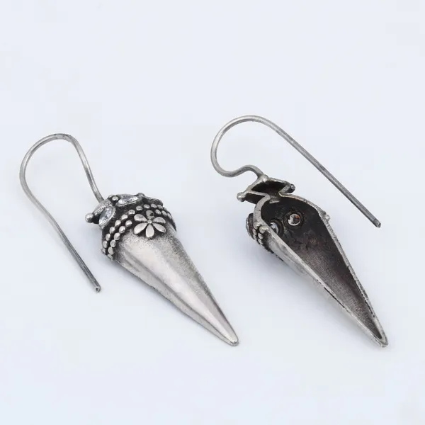 Oxidized_Cone_Drop_Hook_Earrings