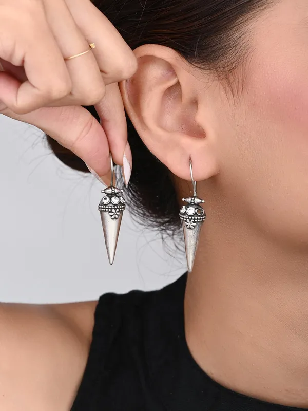 Oxidized_Cone_Drop_Hook_Earrings_Pack_Of_2