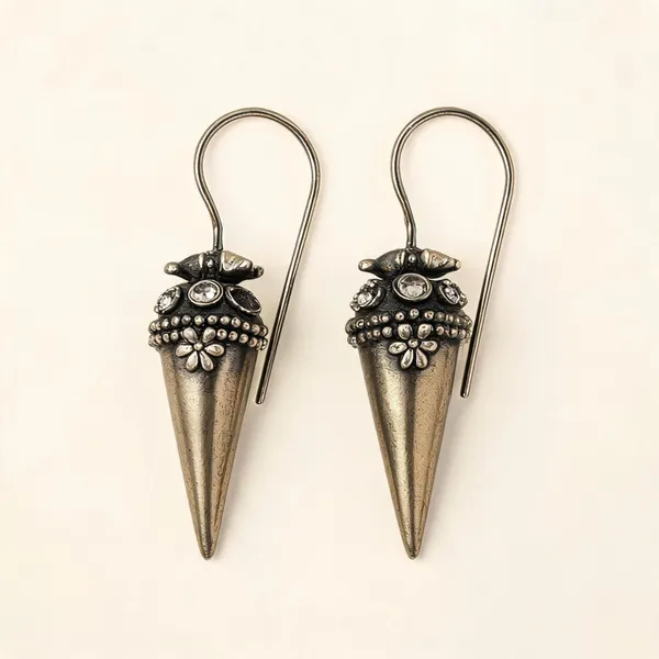 Oxidized_Cone_Drop_Hook_Earrings_Pack_Of_2