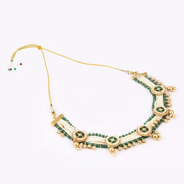 Gold_plated,Beads_&_Brass_Necklace_&_Earring_Set