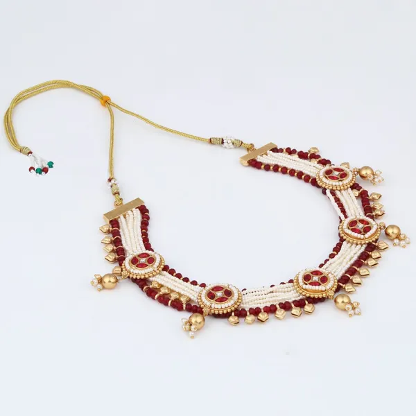 Gold_plated,Beads_&_Brass_Necklace_&_Earring_Set