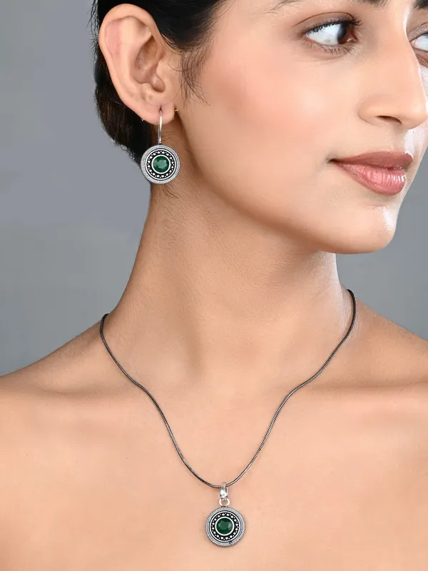 Oxidised_Pendant_Necklace_Set_with_Matching_Drop_Earrings