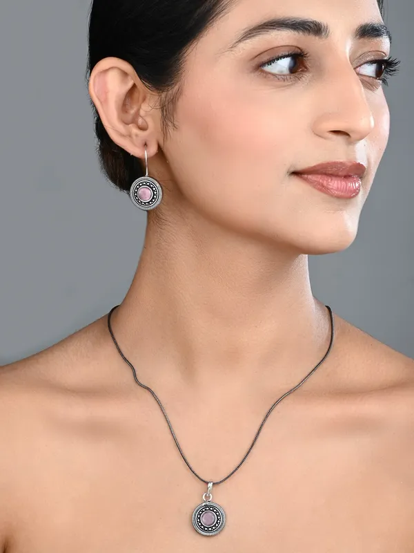 Oxidised_Pendant_Necklace_Set_with_Matching_Drop_Earrings