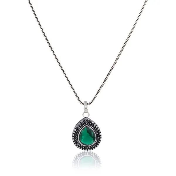 Oxidised_Teardrop_Pendant_Necklace_Set_with_Matching_Drop_Earrings