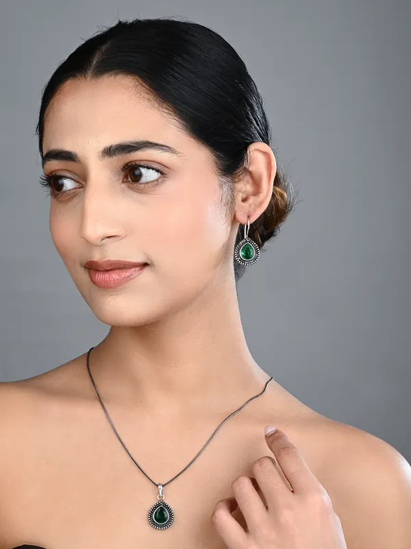 Oxidised_Teardrop_Pendant_Necklace_Set_with_Matching_Drop_Earrings