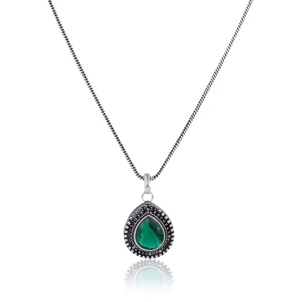 Oxidised_Teardrop_Pendant_Necklace_Set_with_Matching_Drop_Earrings
