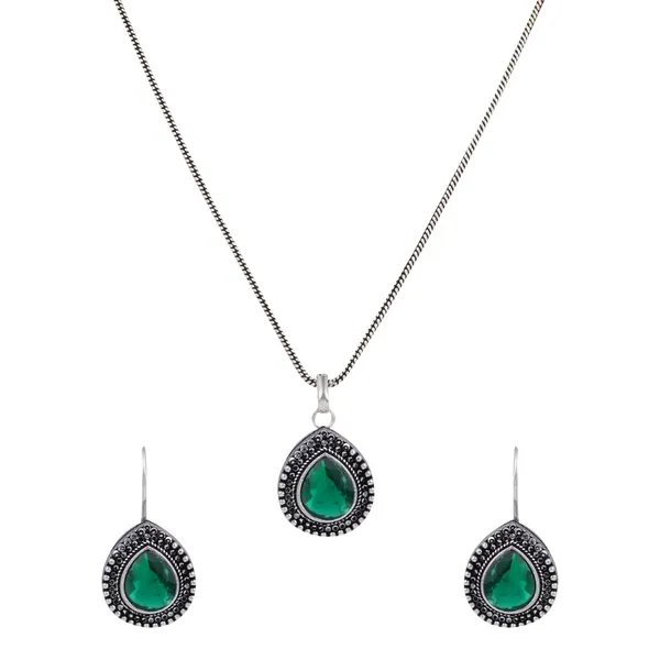 Oxidised_Teardrop_Pendant_Necklace_Set_with_Matching_Drop_Earrings