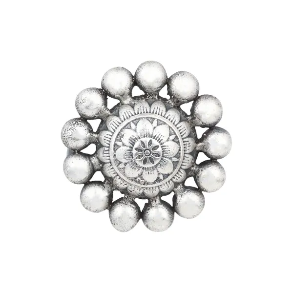Handcrafted_Oxidised_Silver_Floral_Statement_Ring