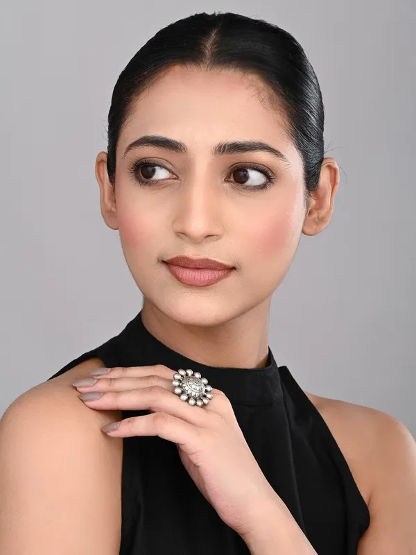 Handcrafted_Oxidised_Silver_Floral_Statement_Ring_Pack_Of_2