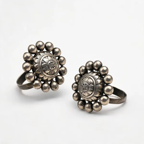 Handcrafted_Oxidised_Silver_Floral_Statement_Ring_Pack_Of_2