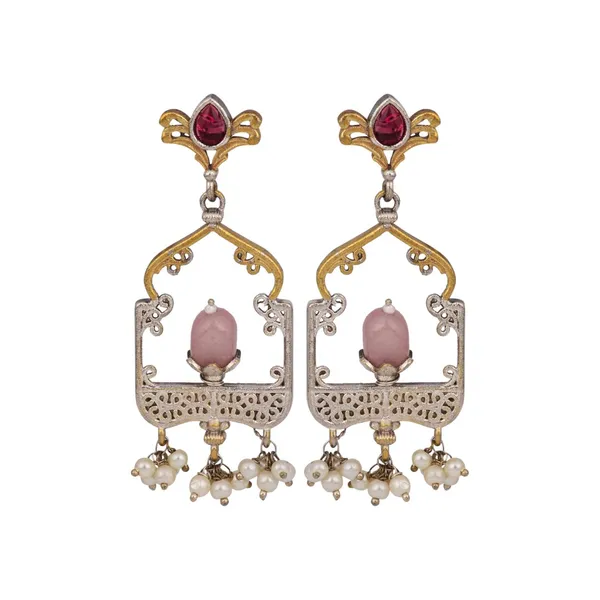 Elegant_Dual-Tone_Jharokha_Drop_Earrings