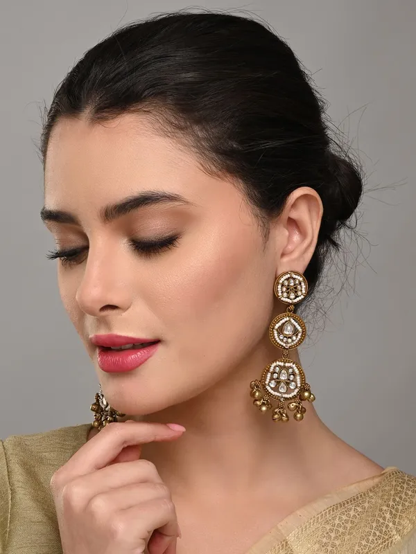 Antique_Gold_Drop_Earrings_with_Ghungroo_Charm