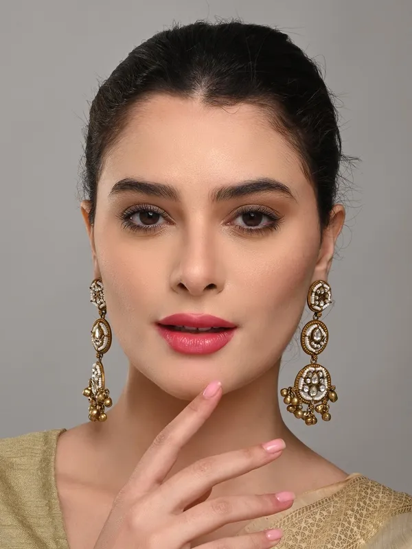 Antique_Gold_Drop_Earrings_with_Ghungroo_Charm