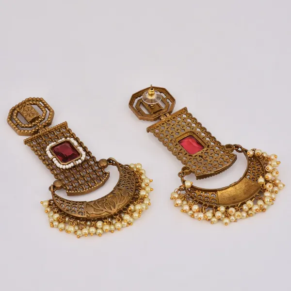 Antique_Finish_Brass_Pink_Stone_Chandbali_Earrings