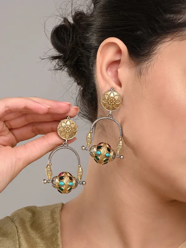 Dual_Tone_Brass_Globe_Hoop_Earrings