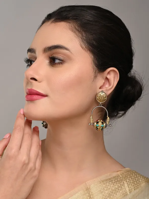 Dual_Tone_Brass_Globe_Hoop_Earrings