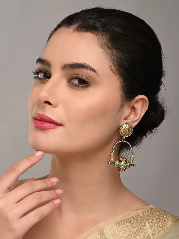 Dual_Tone_Brass_Globe_Hoop_Earrings