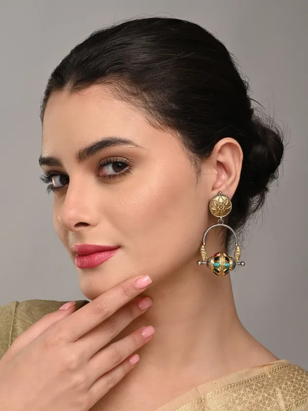 Dual_Tone_Brass_Globe_Hoop_Earrings