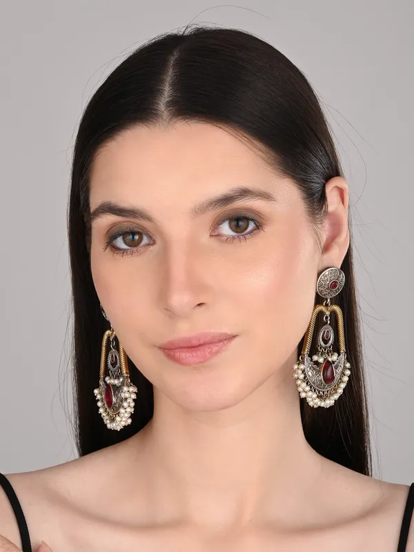 Gold_&_Silver_Dual_Tone_Drop_earrings