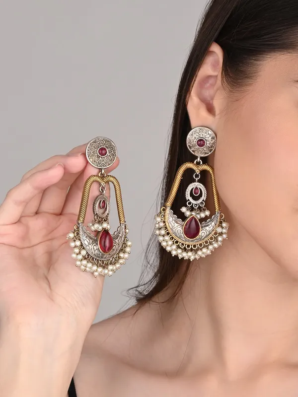 Gold_&_Silver_Dual_Tone_Drop_earrings