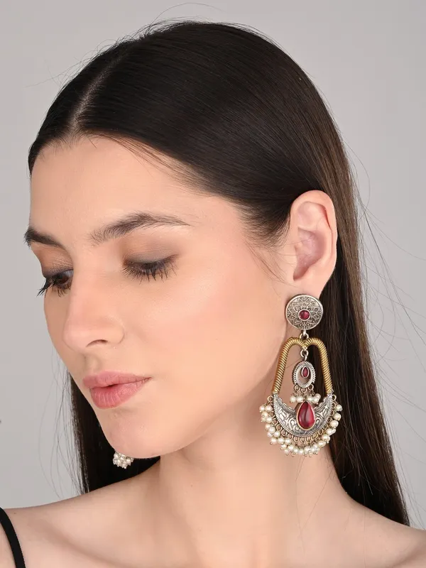 Gold_&_Silver_Dual_Tone_Drop_Earrings