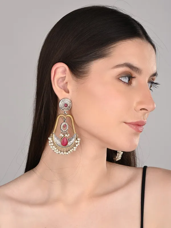 Gold_&_Silver_Dual_Tone_Drop_Earrings