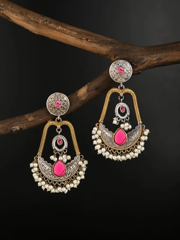 Gold_&_Silver_Dual_Tone_Drop_Earrings