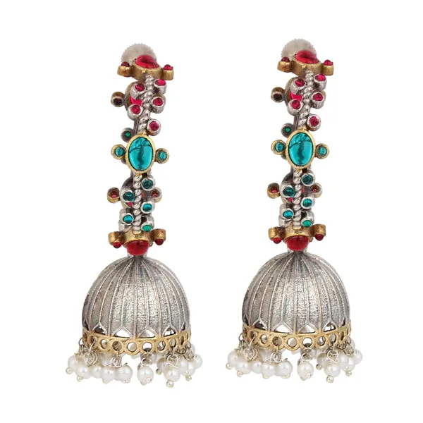 Silver-Tone_Brass_Stone-Studded_Jhumka_Earrings