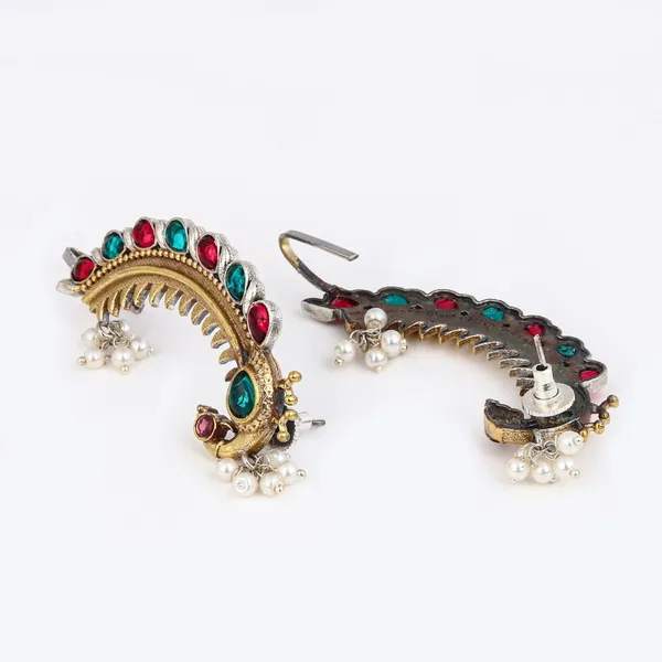 Peacock_Crescent_Earrings