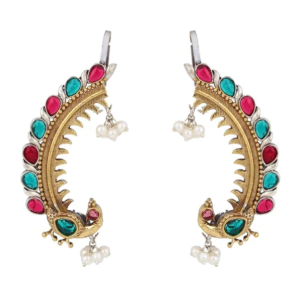 Peacock_Crescent_Earrings