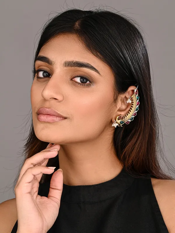 Peacock_Crescent_Earrings