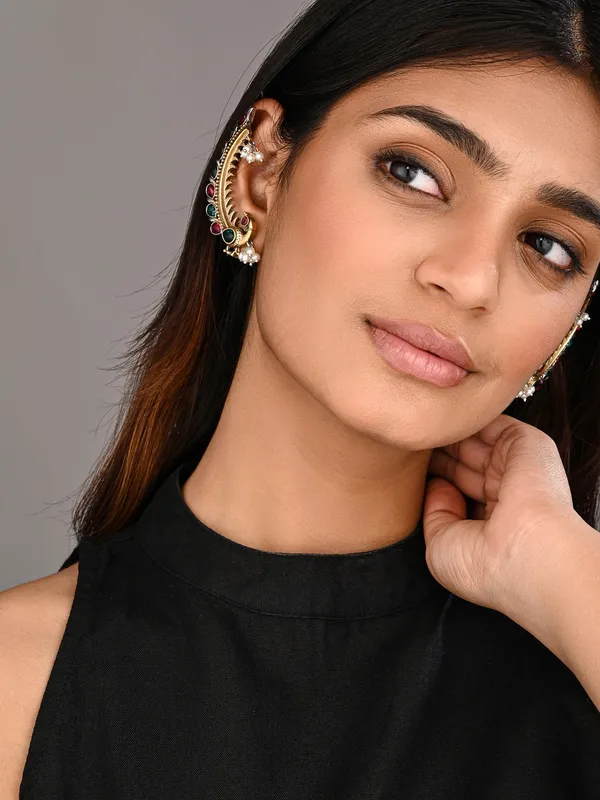 Peacock_Crescent_Earrings