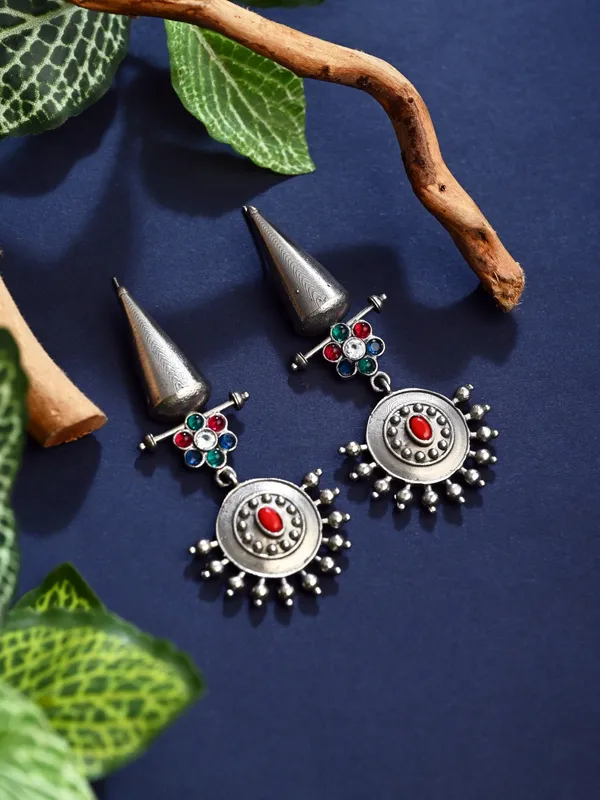 Oxidised_Tribal_Sun_Motif_Drop_Earrings