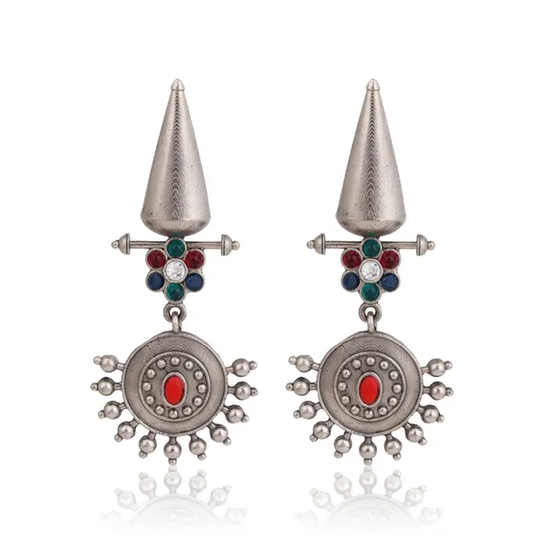 Oxidised_Tribal_Sun_Motif_Drop_Earrings