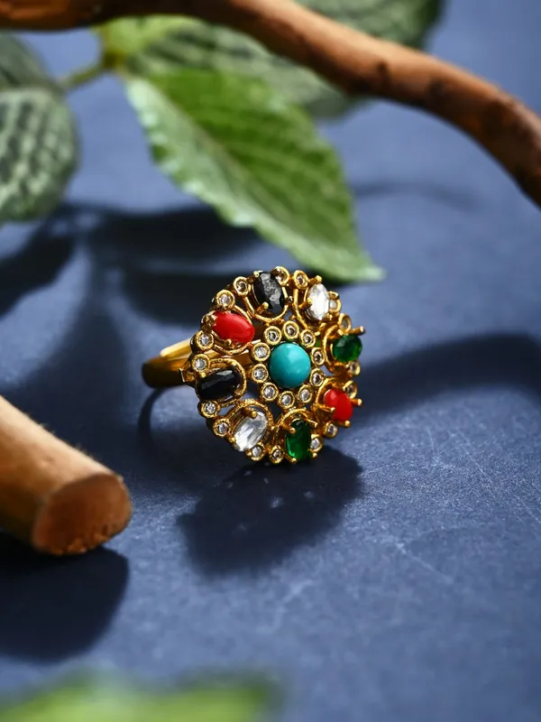Multicolor_Floral_Statement_Ring_–_Gold_Finish_Adjustable_Cocktail_Ring