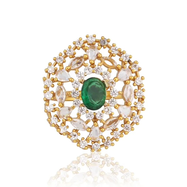 Emerald_Green_Stone_&_Crystal_Floral_Ring