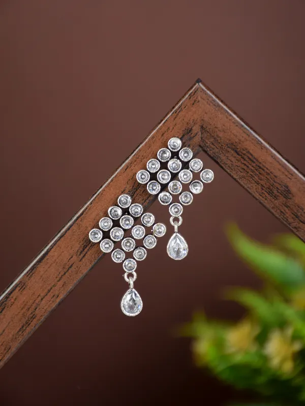 Crystal_Lattice_Silver_Drop_Earrings