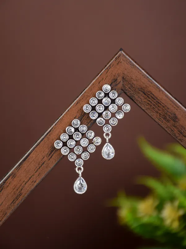 Crystal_Lattice_Silver_Drop_Earrings