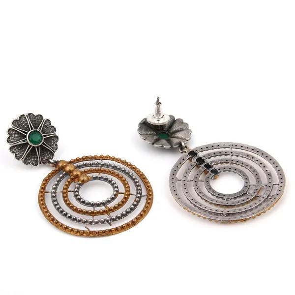 Dual-Tone_concentric_Circle_Drop_Earrings