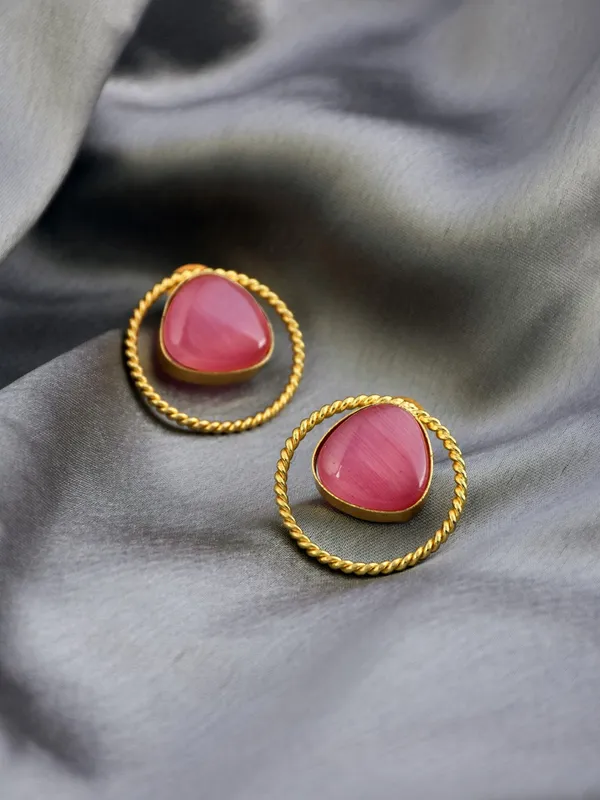 Gold_Plated_Stone_Hoop_Stud_Earrings