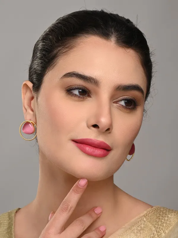 Gold_Plated_Stone_Hoop_Stud_Earrings